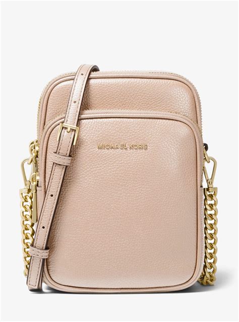 michael kors jet set pebbled leather crossbody|michael kors pebble leather handbags.